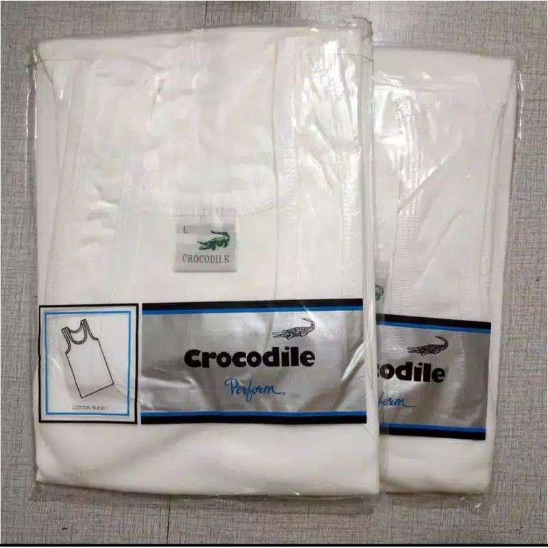 KATUN PUTIH Crocodile T-Shirt SINGLET Cotton 801V White