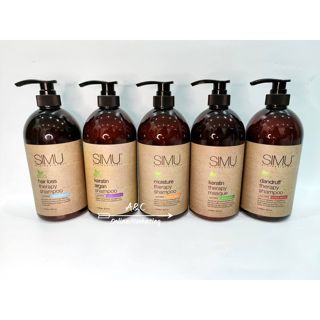 Simu Professional Salon Eco Sls Free Shampoo Conditioner Mask 1000ml Hairloss Dandruff Moisture Keratinargan Shopee Singapore