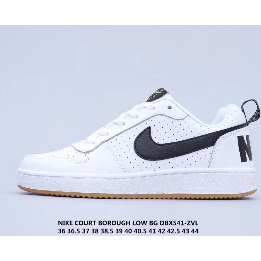 nike court borough low white black