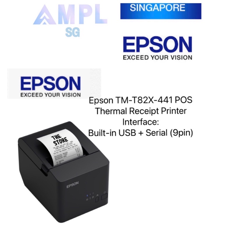 Epson Tm T82x 441 Pos Thermal Receipt Printer Interface Built In Usb Serial 9pin Tmt82 7991