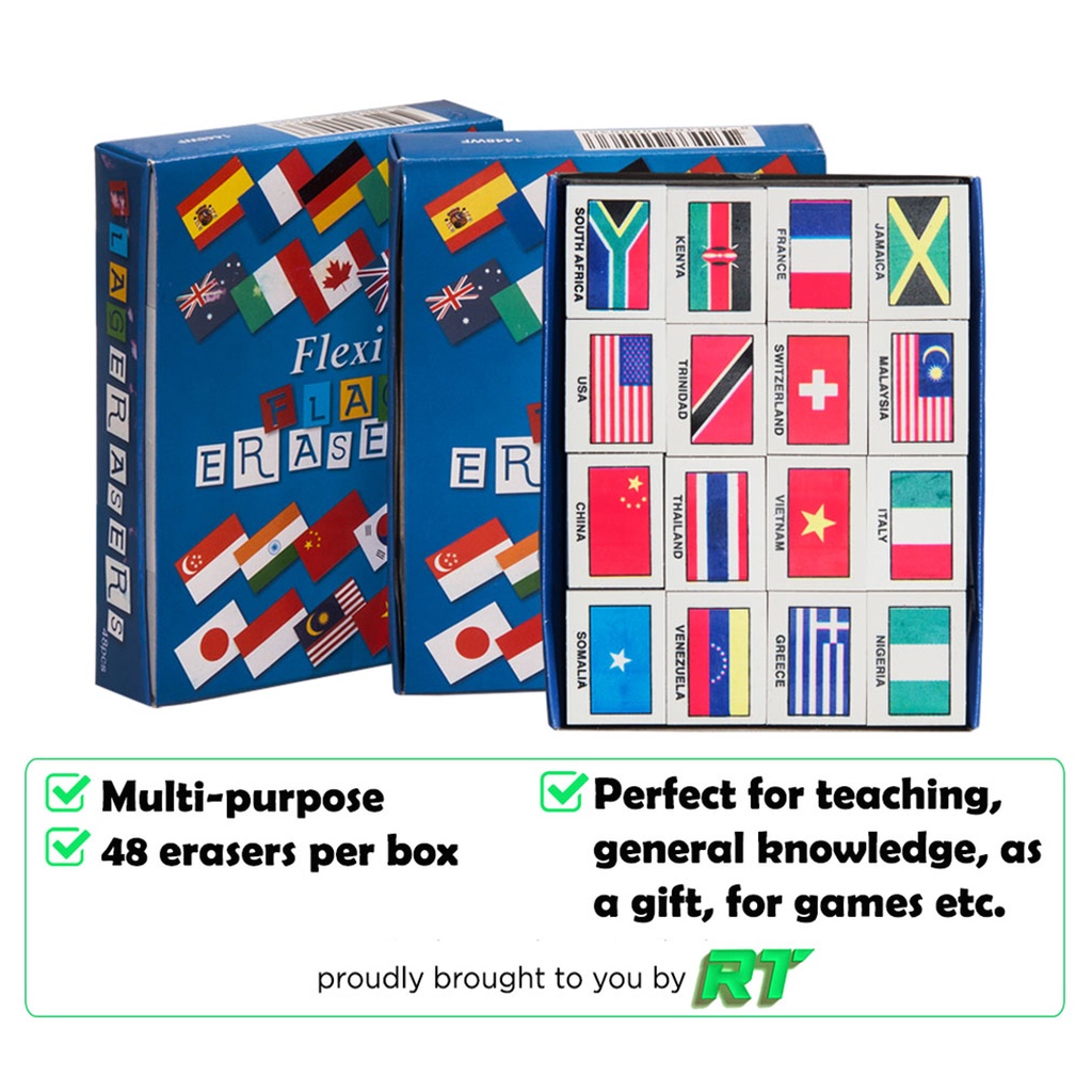 Flexi Multipurpose World Flag Eraser for Games, Gifts and Hobbies Shopee Singapore