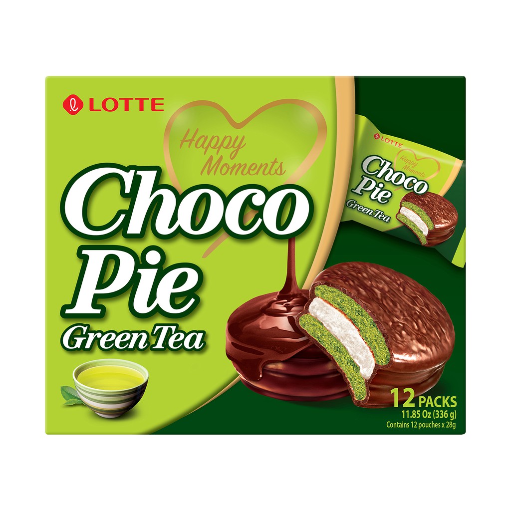 Lotte Choco Green Tea Pie Biscuit 12P 336G [Korean] | Shopee Singapore