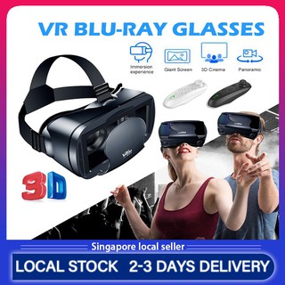 [Local Stock] VR Glasses Virtual Reality 3D Headset Smartphone Mobile 7-Inch Lens With Controller VR Game Box