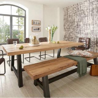 Simple Solid Wood Table And Chair Combination Table Coffee Table Iron Desk Long Meeting Table ...