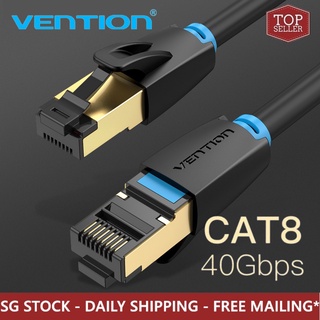 [TopSeller] Vention Cat 8 Ethernet Cable 40Gbps 2000MHz RJ45 Pure Oxygen-Free Copper Cat8 Internet Lan Patch Cable Cord