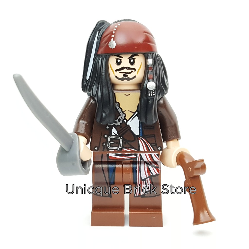 LEGO Pirates of The Caribbean Minifigure Captain Jack Sparrow w// Jacket 4184