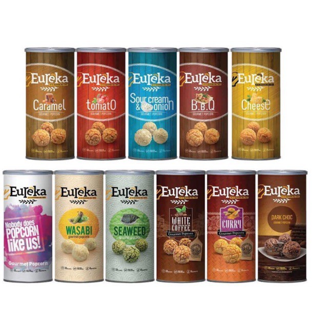 Eureka Gourmet Popcorns Can (70g), All Flavours *BBQ, Butterscotch