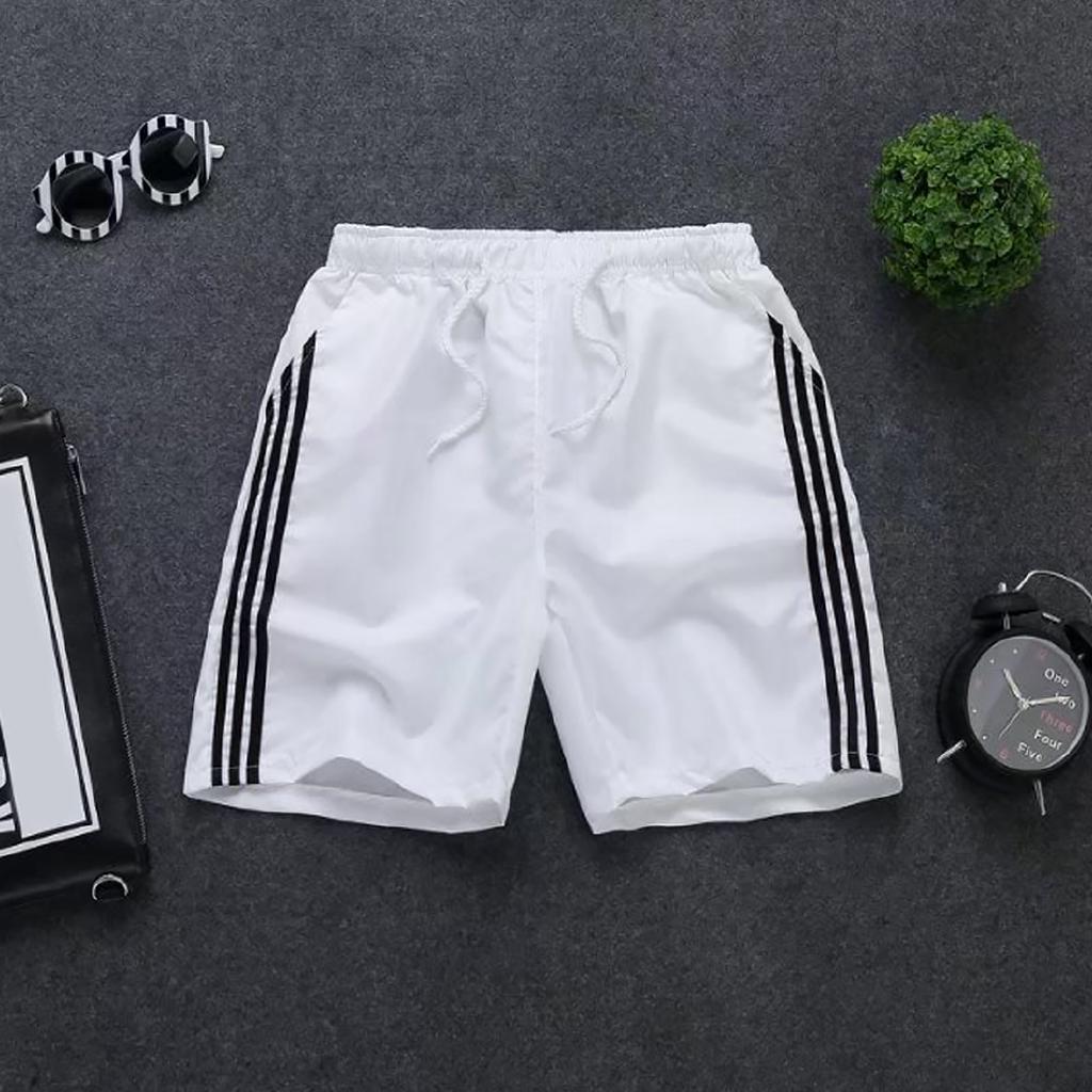 M-2XL Men Fitness Stripe Polyester Casual Quick Dry Soft Summer Sports Beach Shorts