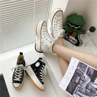 Image of 【Ready Stock】 Plus Size 41 42 Women Canvas Shoes High Top Sneakers Korean Retro Vintage Casual Sneakers 002