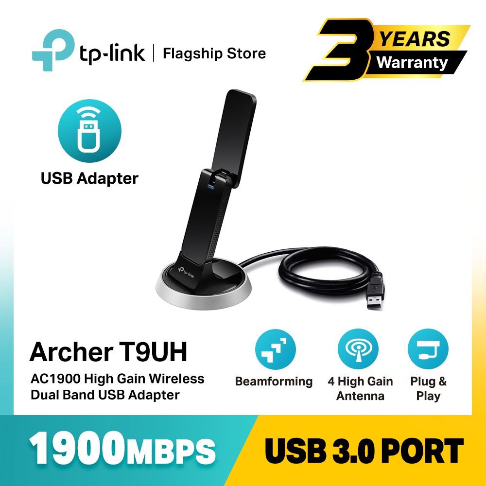 TP-LINK Archer T9UH AC1900 High Gain Dual Band USB Wireless WiFi ...