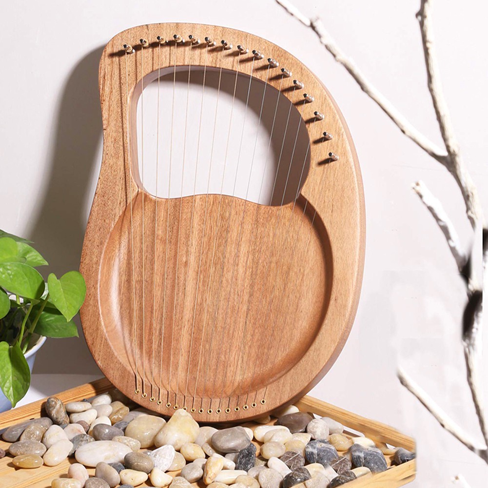 Lyre Harp 16 Strings Mahogany Wood Lye Harp for Beginner