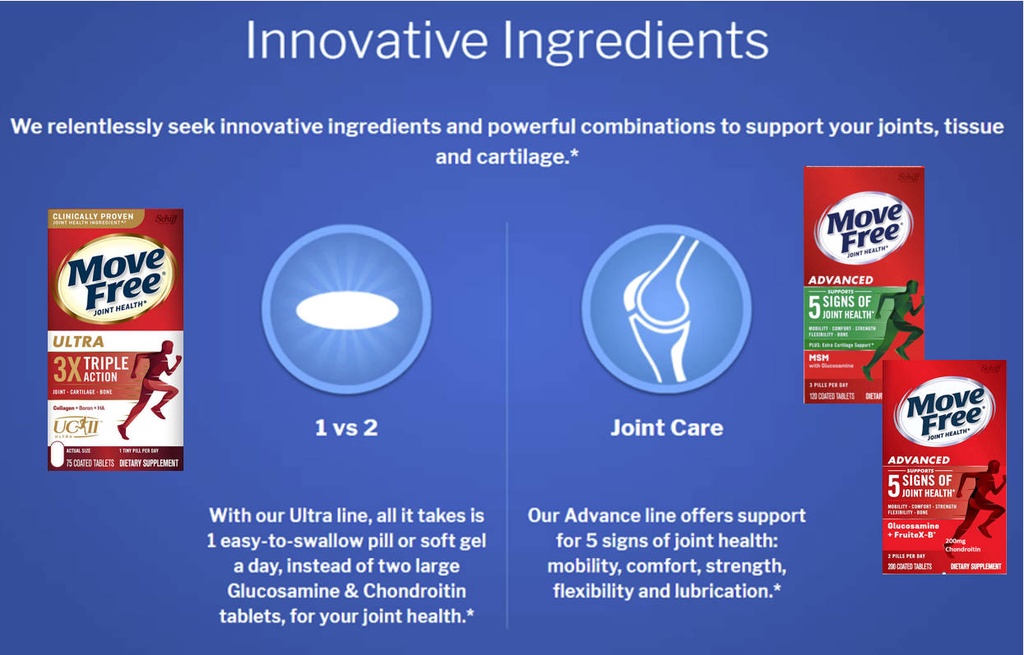 [Authorized] Schiff Move Free Joint Health Advanced/Ultra Glucosamine