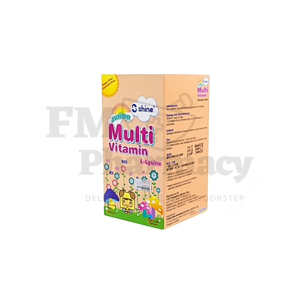 Shine Junior Multivitamin LLysine Tutti Frutti Flavour (100 chewable