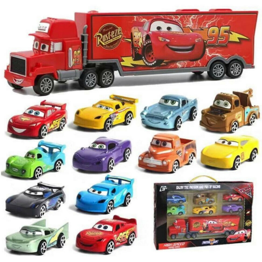 7 IN 1 Pixar Cars 2 McQueen Metal Toys Model Car Children's Car Toys