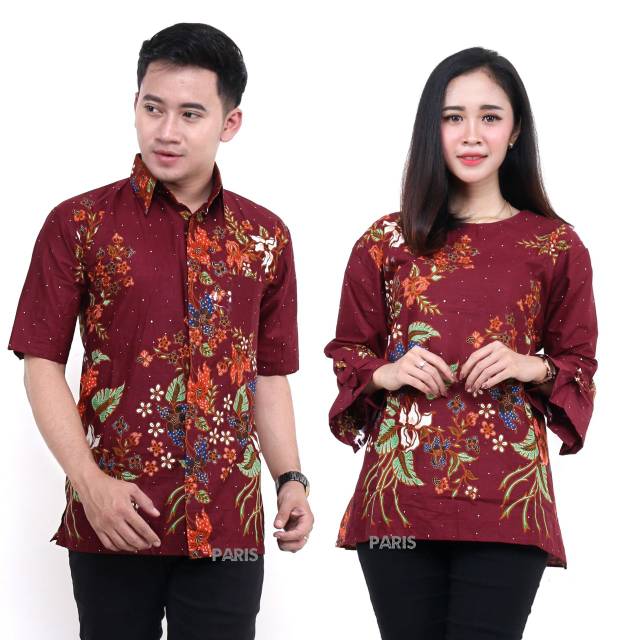 TOP BATIK  SHIRT SHIRT BLOUSE RED RED MAROON PREMIUM  UNGGUL 