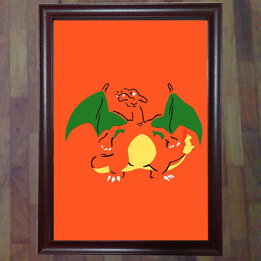 Charizard Dragon Pokemon Large CANVAS Art Print Gift A0 A1 A2 A3 A4 