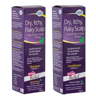 Hope's Relief Itchy Flaky Scalp Eczema Care - Shampoo & Conditioner (200ml) - Bestselling Australian Brand for Eczema