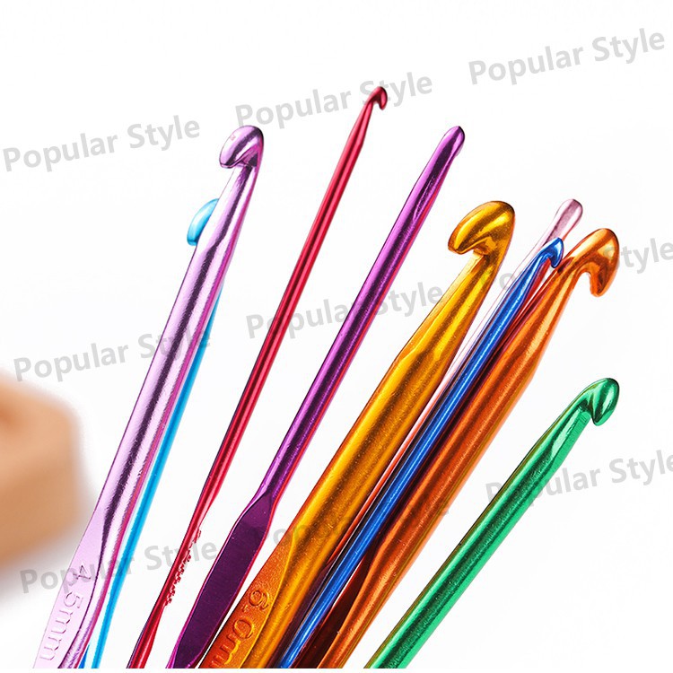 9 Pcs(2.0-6.0mm) Aluminum Crochet Hook Weave Knit Hand Woven Tool Set