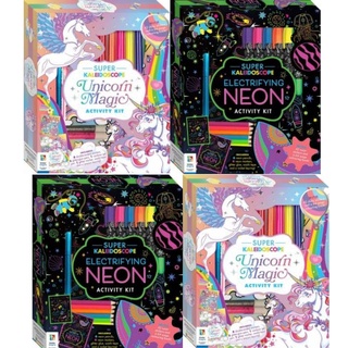 Super Kaleidoscope Kit Unicorns Colouring Kit and more/Electrifying Neon Kit (Hinkler)