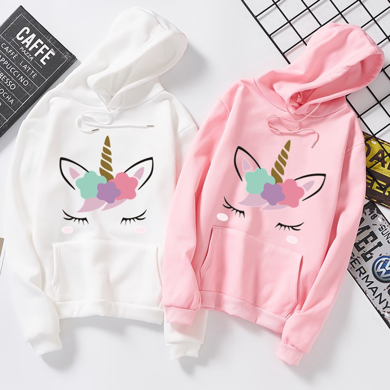 casual baju  unicorn  loose All Match long sleeved Tshirt 