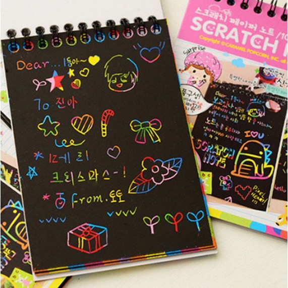 【SG READY STOCK 】Kids Scratch Notebook Goodie Bag Filler Birthday Present Children Day Gift Art Book – >>> top1shop >>> shopee.sg