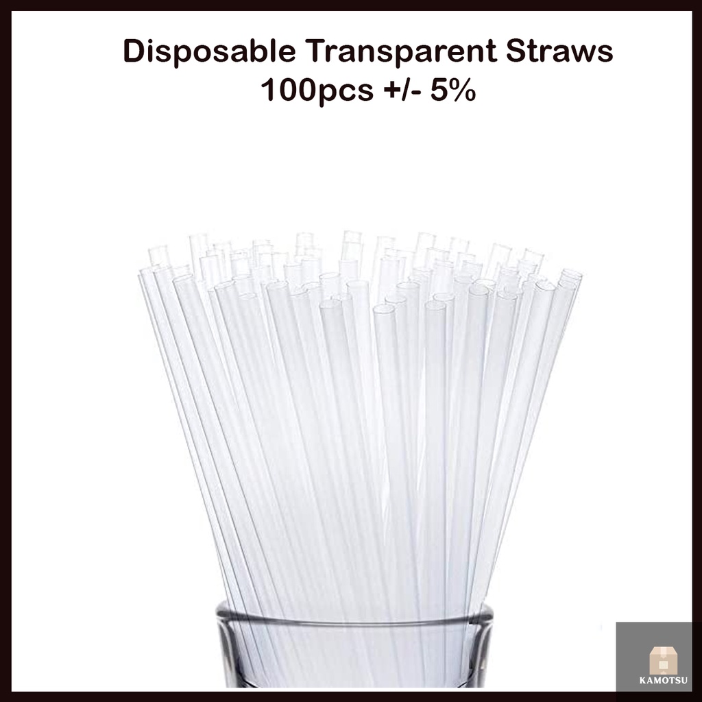 🔥SG Wholesale🔥 Transparent Plastic Straw Disposable Drink Party Beer ...