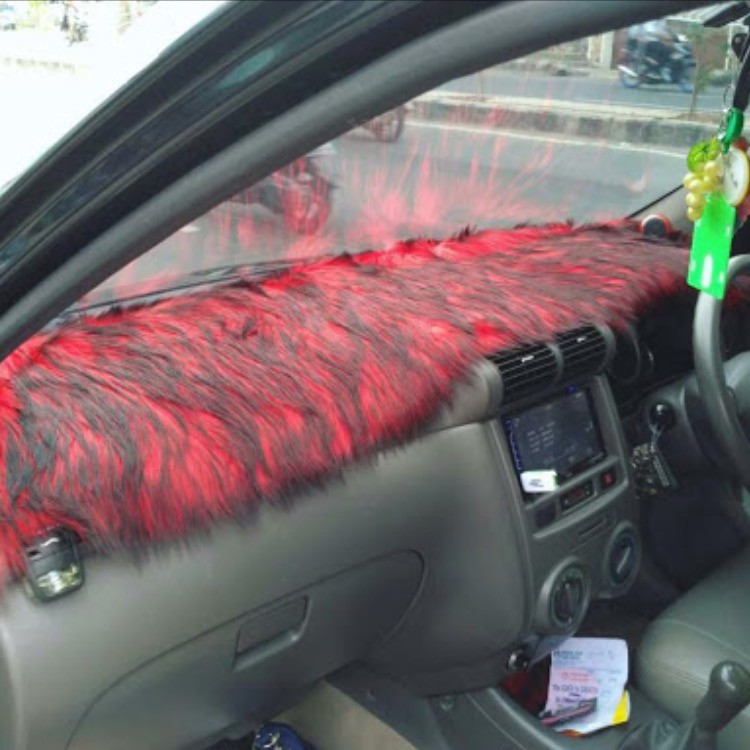 Car Dashboard Fur Cover Black Color Mix Red Dash Dash 2 Color Mix Korea Combinations Shopee Singapore