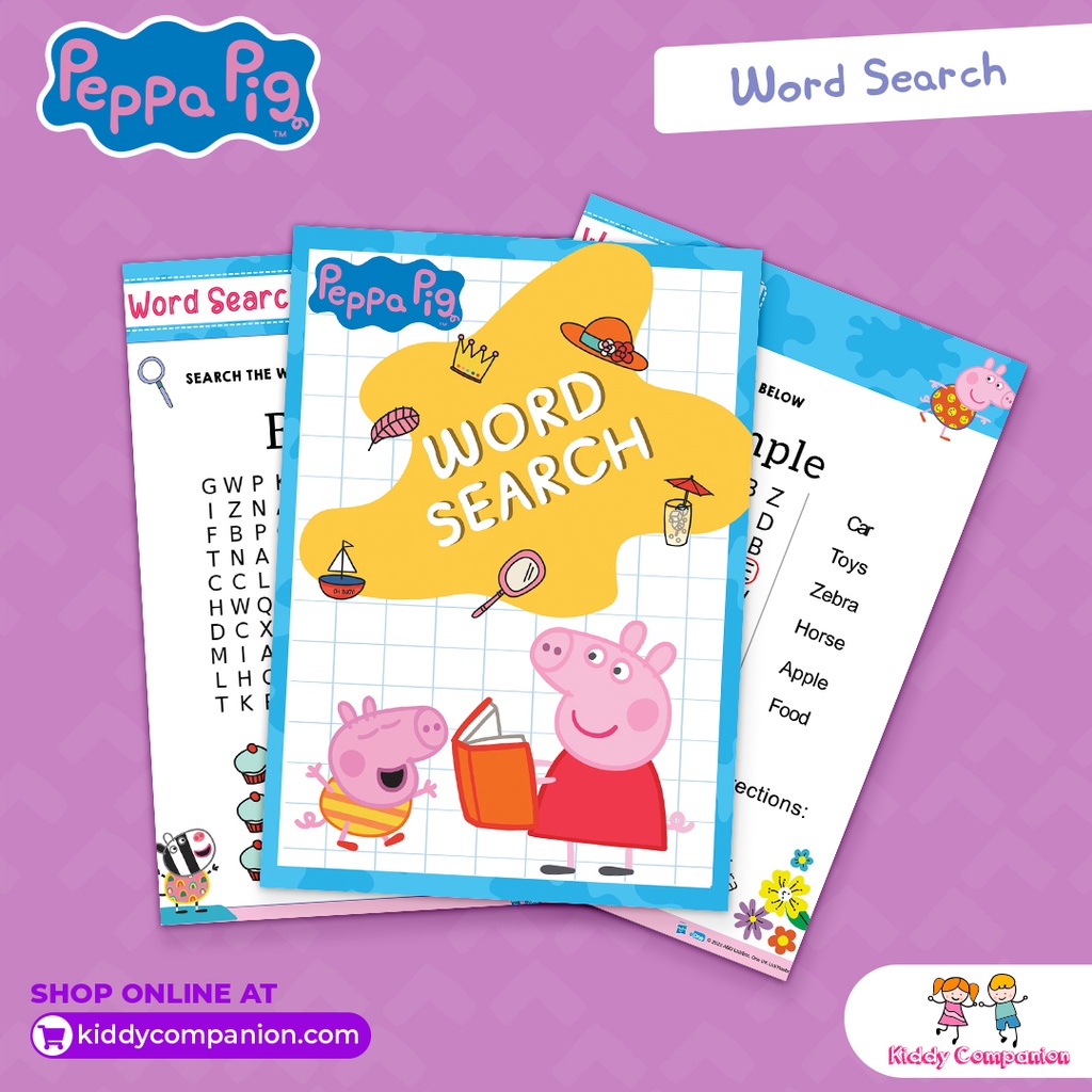 Peppa Pig Learning Activity – Digital Printable Word Search Game ...