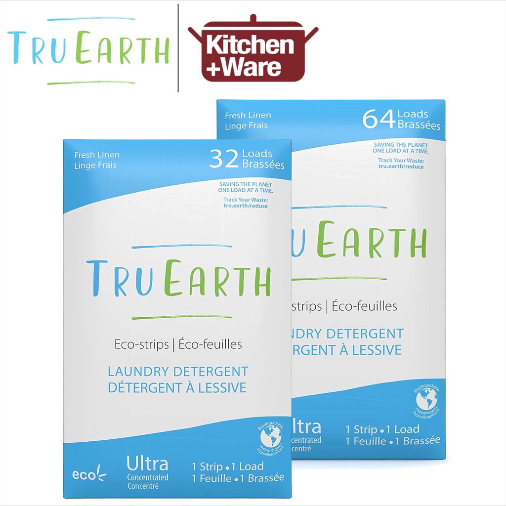 Tru Earth EcoStrips Laundry Detergent Fresh Linen 32 Loads / 64 Loads