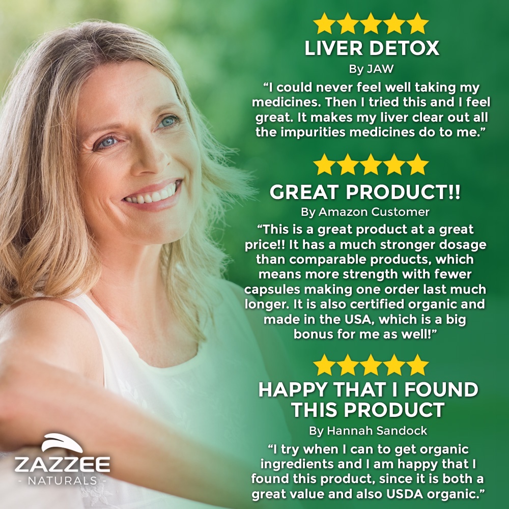 Zazzee Organic Milk Thistle 7500mg 30X Stronger 80 Silymarin