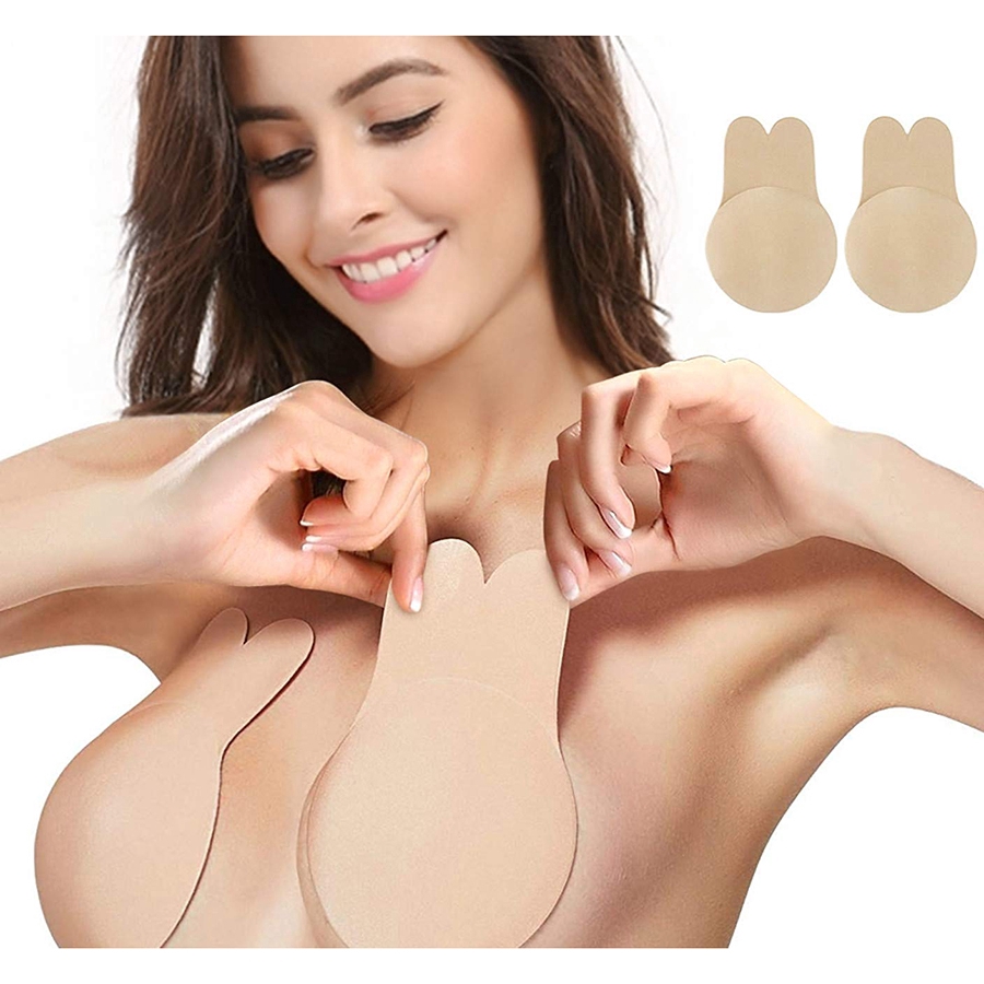 Adhesive Bra Lift Rabbit Bra Invisible Bunny Bra Tape Strapless Backless Silicone Reusable for Backless Strapless Dress 