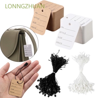 100Pcs White Paper Jewelry Clothes Label Price Tags With Elastic String 4*3cm PN