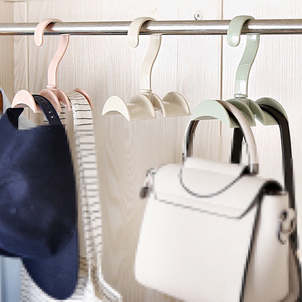 2pcs Rotatable Hanger Storage Rack Clothes Double Hook Closet