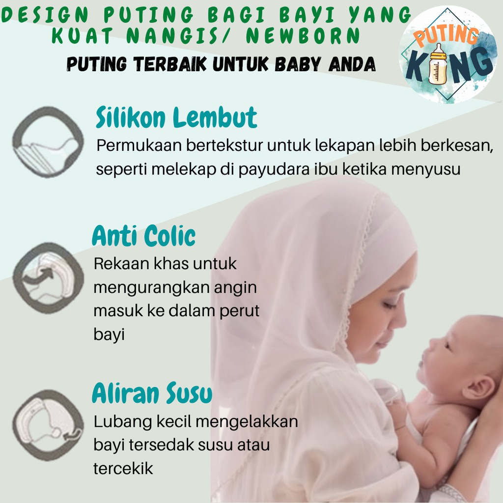 Puting King Puting Susu Anti Colic Anti Tumpah Wide Neck Buy 10 Free 2 Pacifier Baby Teat Milk Breastfeeding Shopee Singapore