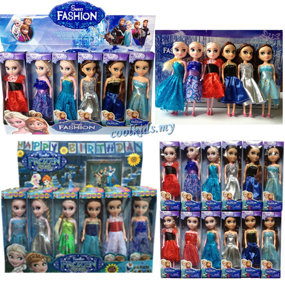 Disney Toys 6 Pcs/Set Anime Cartoon movies Frozen Princess Anna And Elsa  Doll | Shopee Singapore