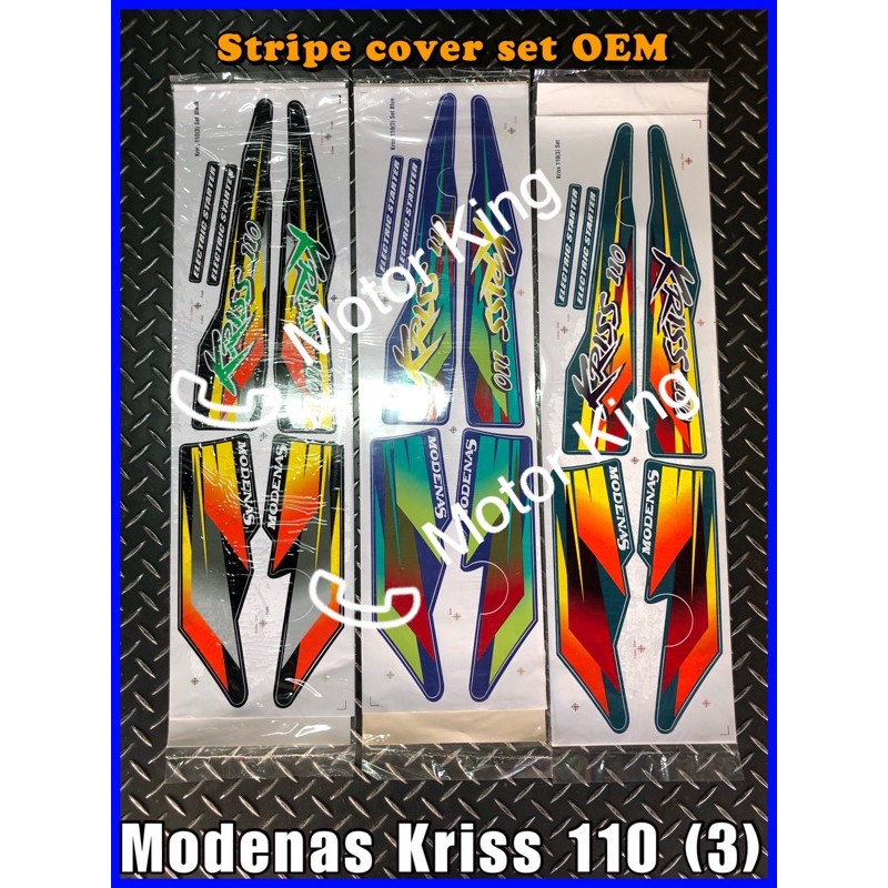 Stripe Sticker Cover Set Modenas Kriss 110 3 Oem Shopee Singapore