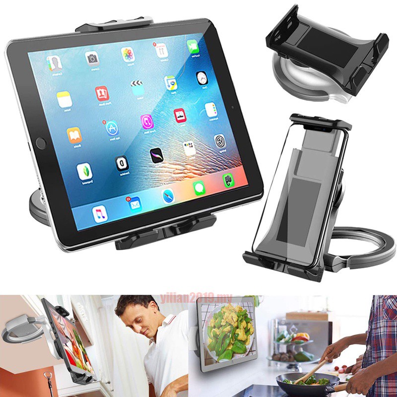2 In 1 Kitchen Tablet Stand Wall Mount, Under Cabinet Ipad Holder