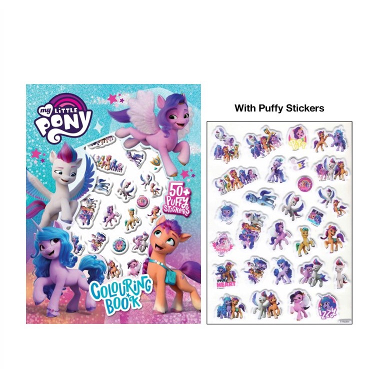 My Little Pony Colouring Book with 50+ Puffy Stickers For Kids to ...