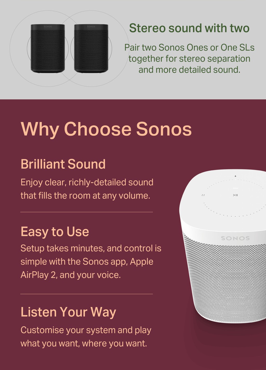 Sonos Speakers Sonos One Stereo Pair Airplay Sonos Move FREE - Main Image