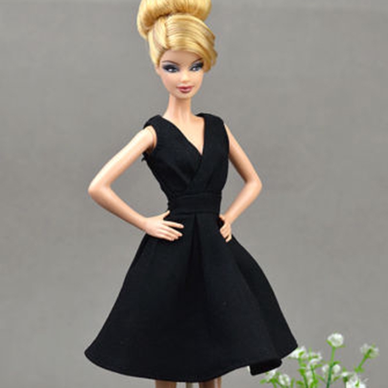 barbie doll in black dress