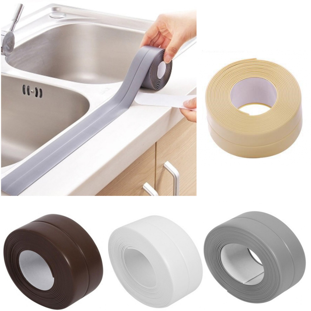 Self-Adhesive Caulk Strip Sealant Tape Toilet Wall Sealing Trim Kitchen Bathroom 