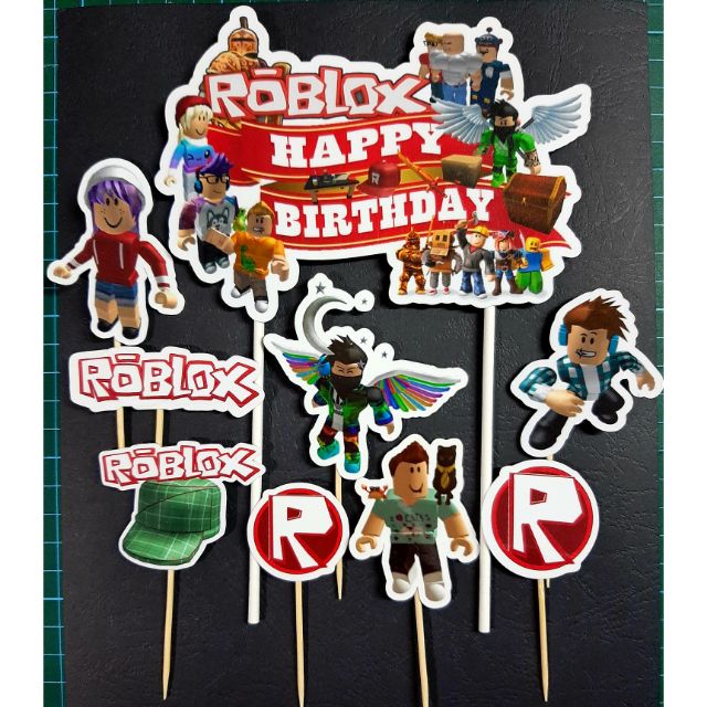 Roblox Cake Topper Happy Birthday Readymade Laminated Material Shopee Singapore - roblox cake topper singapore