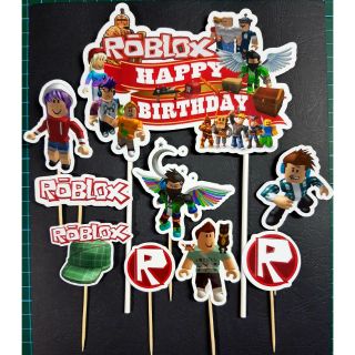 Roblox Cake Topper Set Laminated Shopee Singapore - roblox logo cake topper