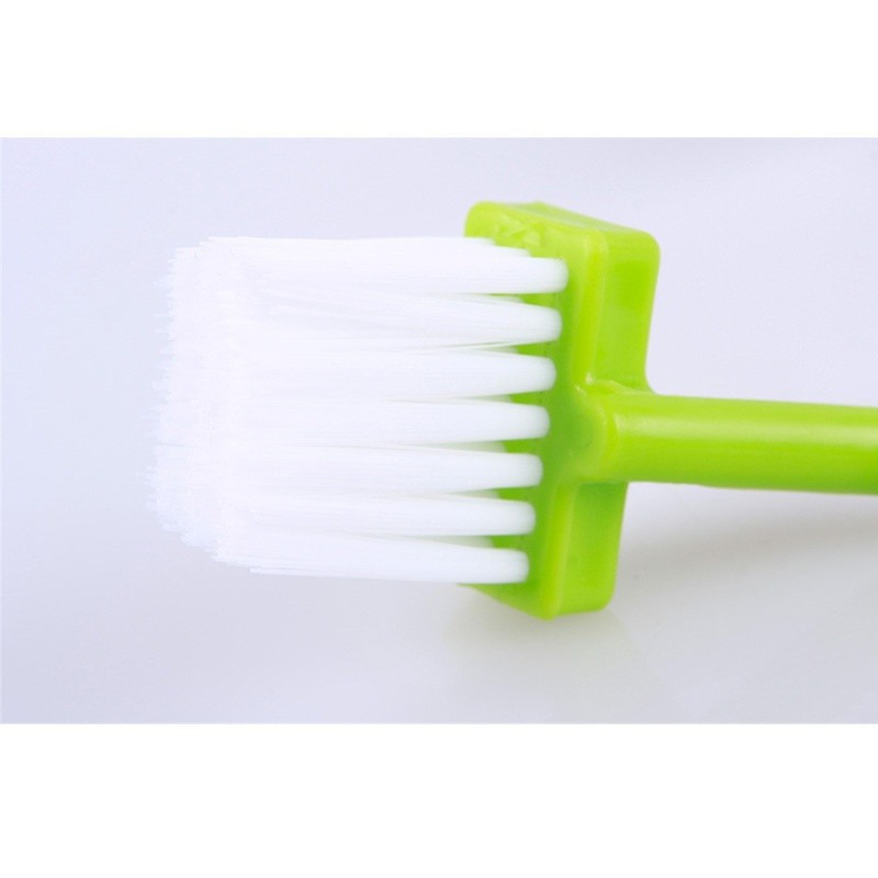 2PCS Toilet Brush Scrubber Rim V-type Cleaner Clean Bent Bowl Handle Random