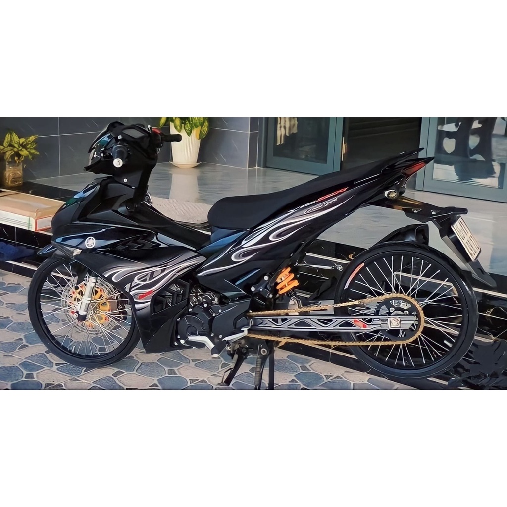 Striping MX KING Y15ZR Transparent FIRE FIRE BLACKY | Shopee Singapore