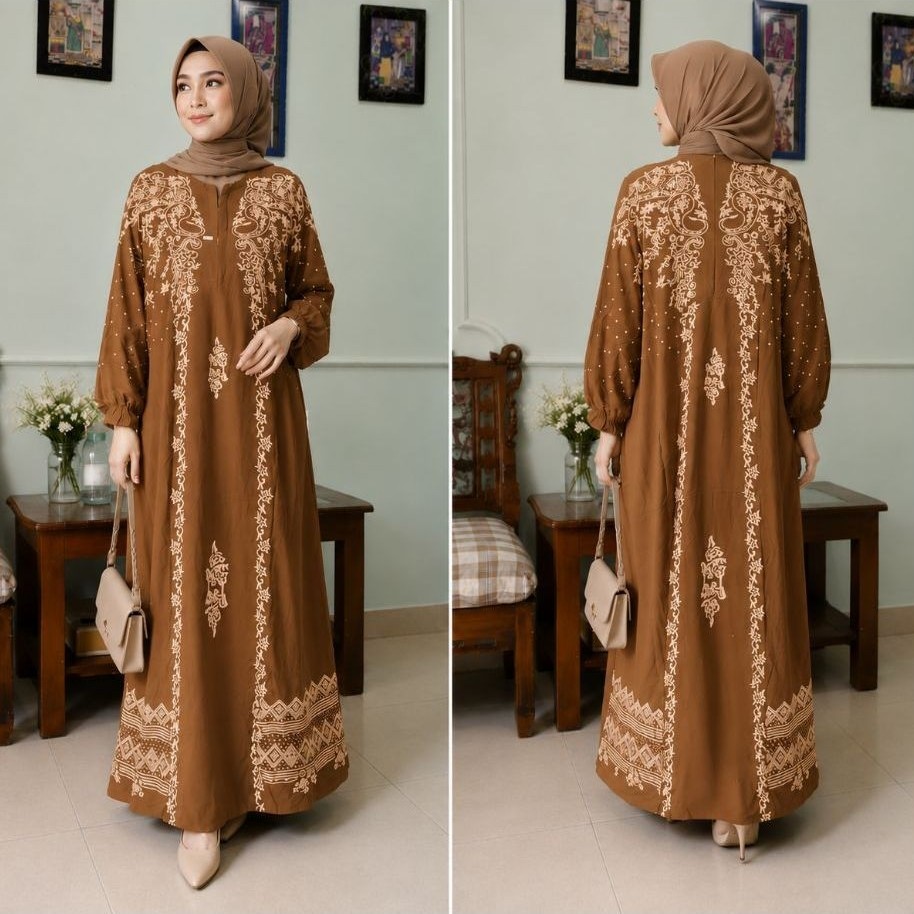 Gamis kaftan rayon super /kaftan jumbo busui/gamis kaftan rayon adem dan tebel