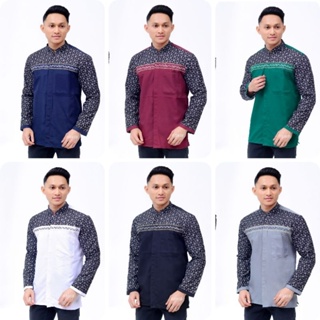 KATUN Ori Aksara Batik - New Model Koko Kurta Shirt For Adult Men Long Sleeve Exclusive Size M L XL XXL Jumbo Material Cotton Oil Combination Embroidery