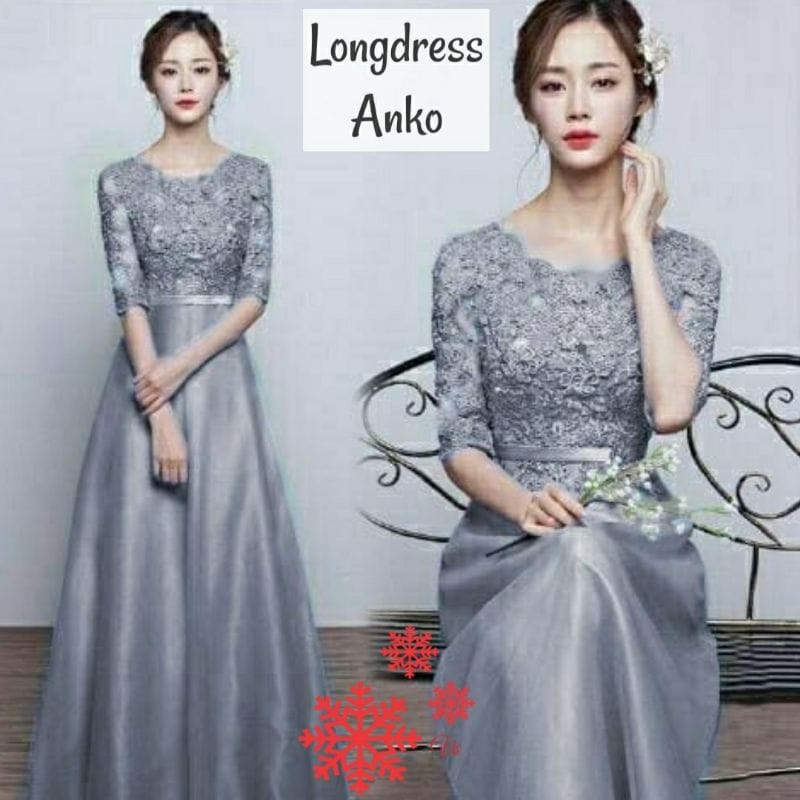 FEMMESHOPA - DRESS WANITA - DRESS KEKINIAN - DRESS TERBARU -  LONGDRESS Okano Saten Brukat