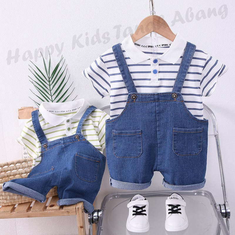 SETELAN BAJU KODOK ANAK LAKI-LAKI / PAKAIAN ANAK LAKI-LAKI / SET BAJU OVERAL ANAK COWOK KEKINIAN