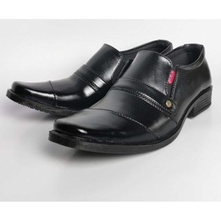 HITAM Men's Leather Work Loafers/Black Men's Office Shoes